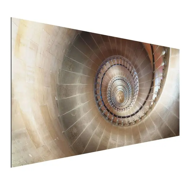 Aktuell Spiralförmiger Treppenaufgang in Chicago Alu-Dibond Outdoor Bild