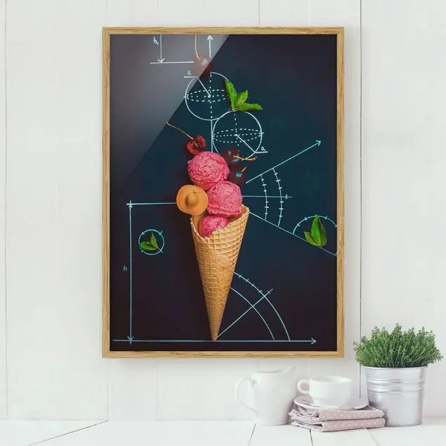 Wochenendangebot Geometrie im Sommer Bild mit Rahmen in Manufakturqualität • Eiche naturbelassen • inkl. Rahmung von Hand • Made in Germany
