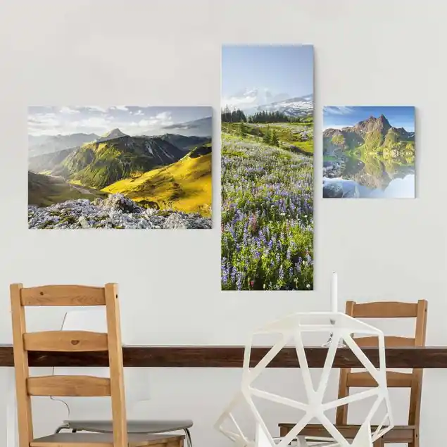 Beliebt Berge in den Alpen 3-teiliges Glasbild - Querformat