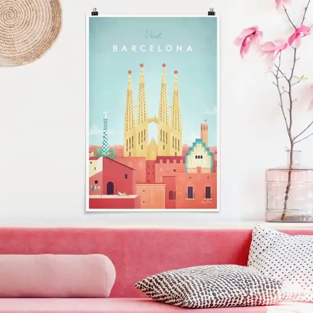 Reiseposter - Barcelona Poster - Hochformat Gratis Versand