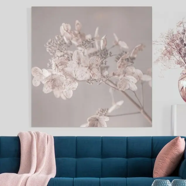 Zarte weiße Hortensie                               Leinwandbild • hergestellt in Deutschland • langlebiges Canvas mit Holzkeilrahmen • klassische Struktur Schneller Versand