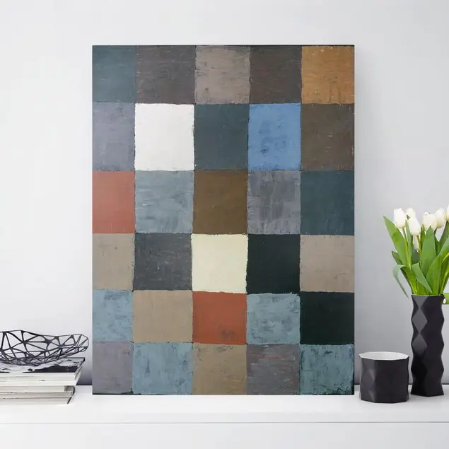 Paul Klee - Farbtafel Leinwandbild • hergestellt in Deutschland • langlebiges Canvas mit Holzkeilrahmen • klassische Struktur Zertifiziert