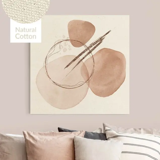 Abstrakte Komposition Kupfersteine                               Leinwandbild auf Canvas Natural Markenprodukt