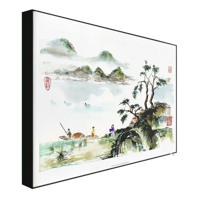 Japanische Aquarell Zeichnung See und Berge Wechselbild Online Kaufen
