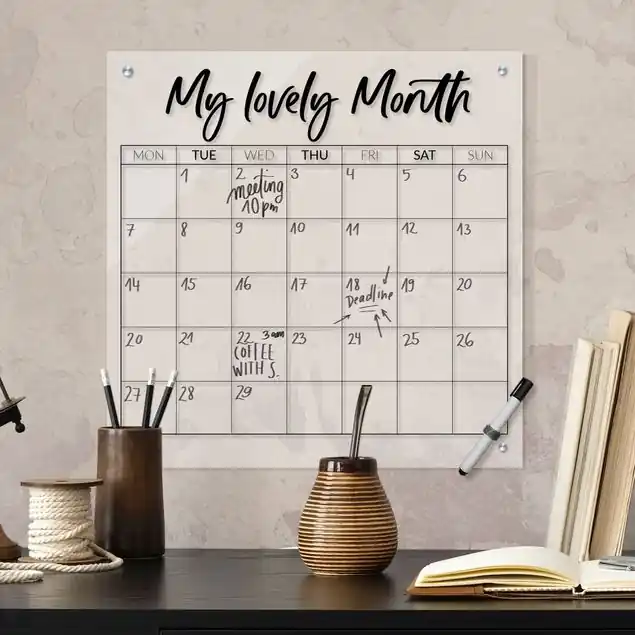 Wochenendangebot Memoboard Monthly Family Planner Wunschtext                               Familienplaner