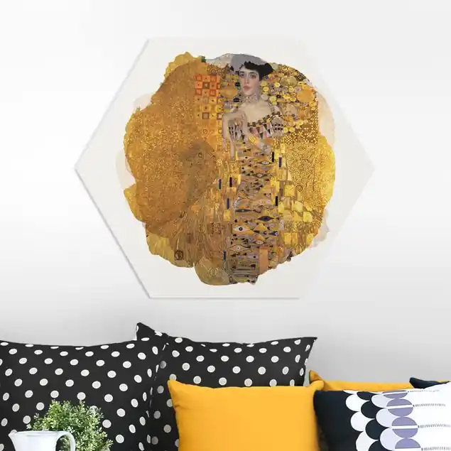 Wochenendangebot Wasserfarben - Gustav Klimt - Adele Bloch-Bauer I Hexagon-Forexbild