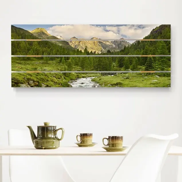 Aktuell Debanttal Nationalpark Hohe Tauern                               Holzbild Plankenoptik - Panorama