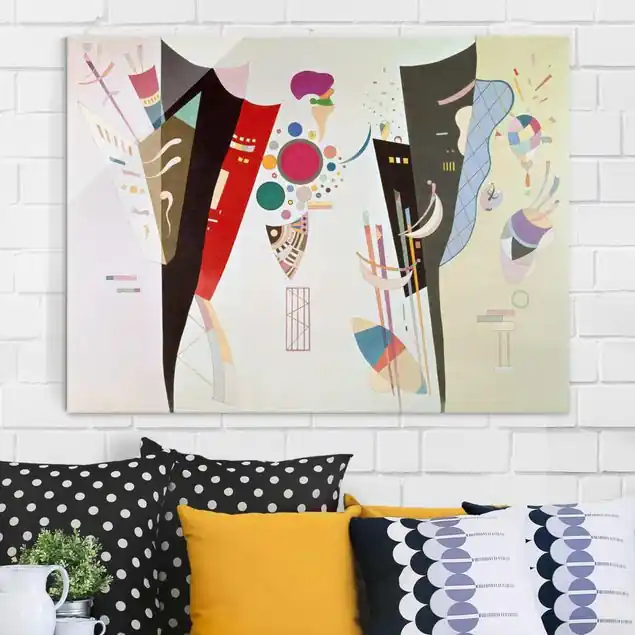 Wochenendangebot Wassily Kandinsky - Wechselseitiger Gleichklang Glasbild - Querformat