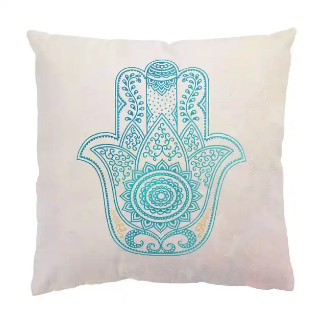 Hamsa Hand Illustration Mandala gold blau Neue Ware