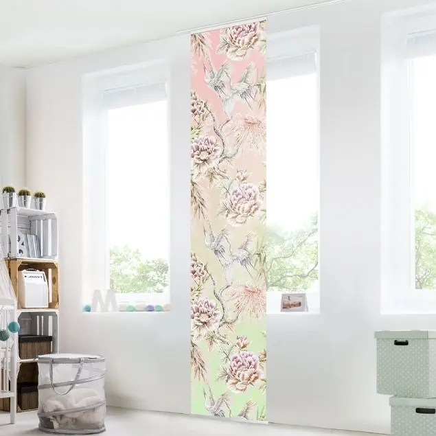 Sichere Zahlung Aquarell Vögel mit großen Blüten und Ombre