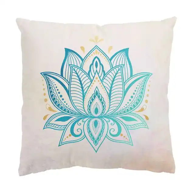 Lotus Illustration Mandala gold blau Schneller Versand
