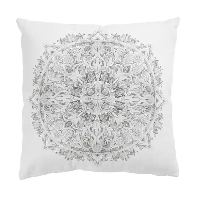 Mandala Aquarell Ornament schwarz weiß Schneller Versand