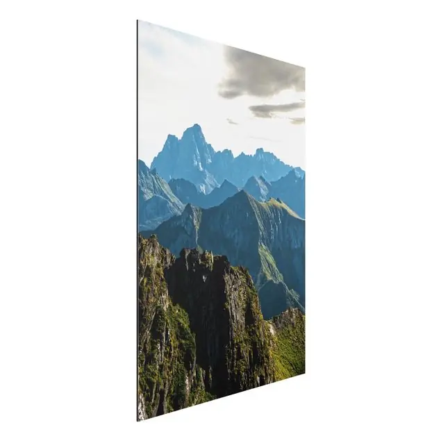 Geprüft Berge auf den Lofoten Alu-Dibond Bild