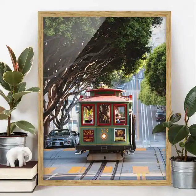 Seilbahn in San Francisco Bild mit Rahmen Direkt Vom Hersteller
