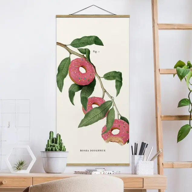 Vintage Pflanze - Donut                               Stoffbild Mega-Angebot