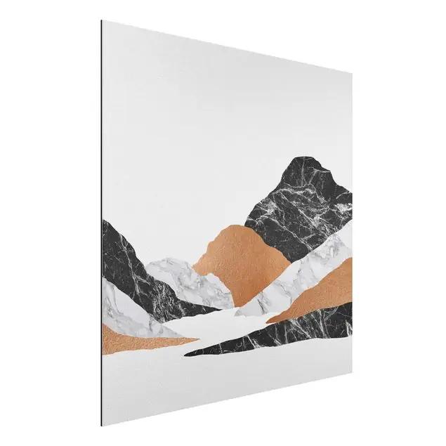 Landschaft in Marmor und Kupfer II Alu-Dibond Bild Wochenendangebot