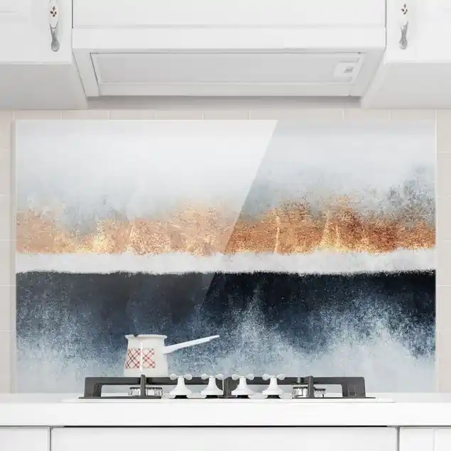Preiswert Goldener Horizont Aquarell Glas Spritzschutz - Querformat 3:2