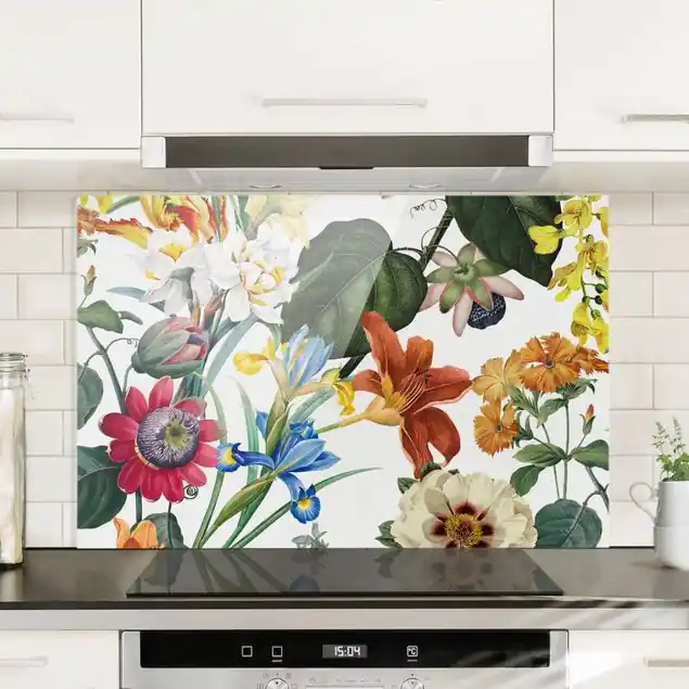 Sonderangebot Farbenfrohe Blumenpracht                               Spritzschutz