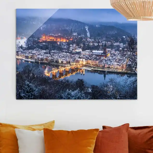 Nur Für Kurze Zeit Winterliches Heidelberg Glasbild