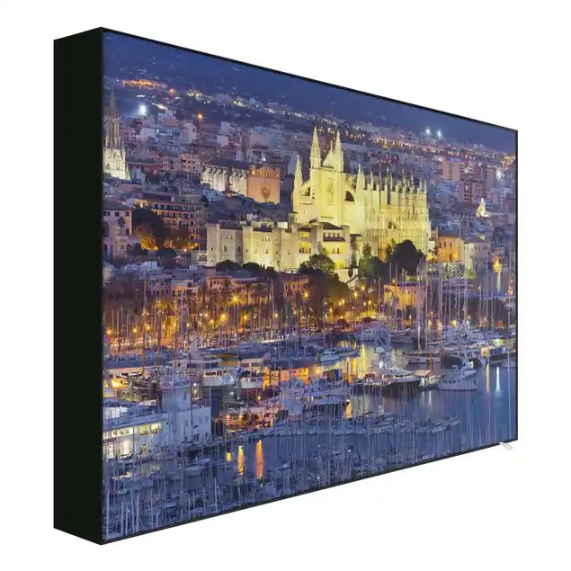 Neu Im Sortiment Palma de Mallorca City Skyline und Hafen Akustik-Wechselbild