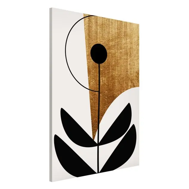 Abstrakte Formen - Blume Gold                               Magnettafel Must-Have