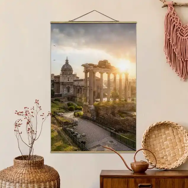 Forum Romanum bei Sonnenaufgang Stoffbild Sonderangebot