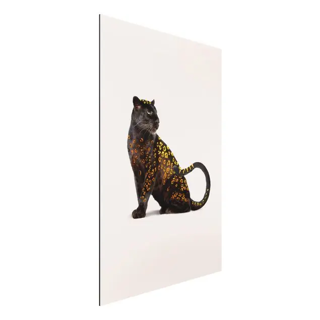 Goldener Panther Alu-Dibond Bild - Hochformat 2:3 Top-Seller