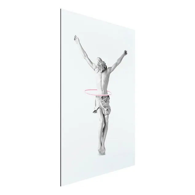 Jetzt Kaufen Jesus mit Hula Hoop Reifen Alu-Dibond Bild - Hochformat 2:3