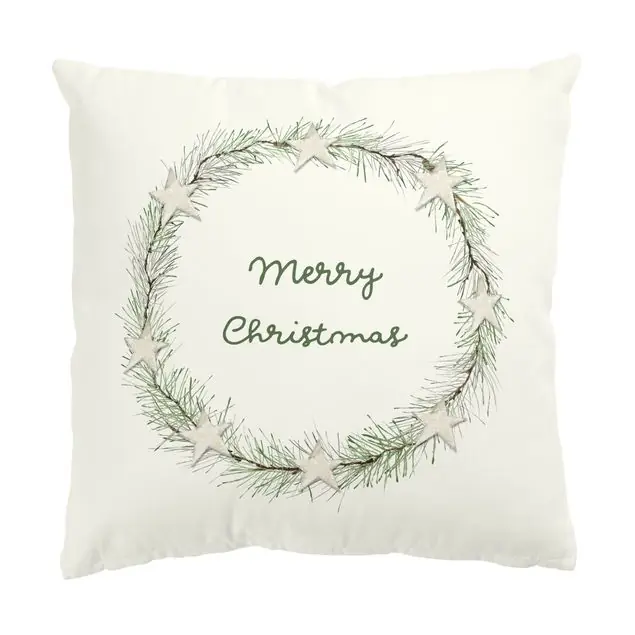 Cottage Christmas Merry Christmas Dekokissen – Canvas Versand Am Gleichen Tag
