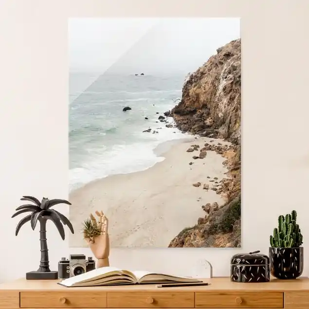 Trübsal in Malibu Glasbild Gratis Versand