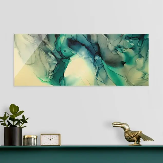 Herabfallende Regenwolken Glasbild Saisonangebot