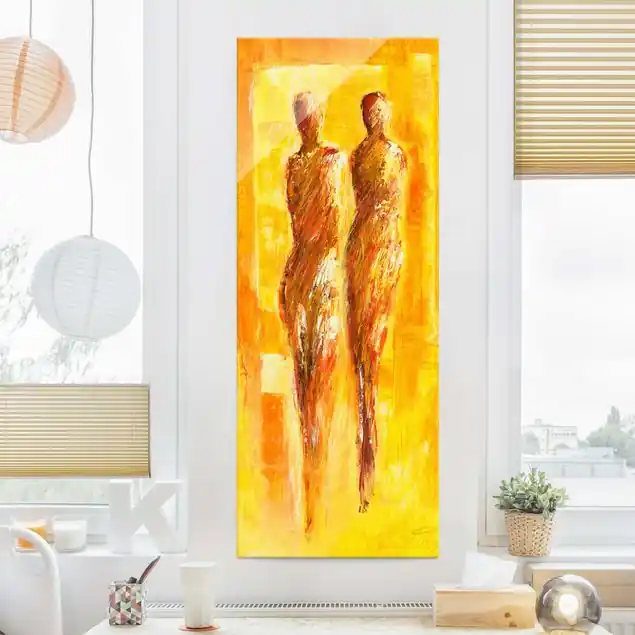 Gratis Versand Petra Schüßler - Die Begegnung Glasbild - Hochformat