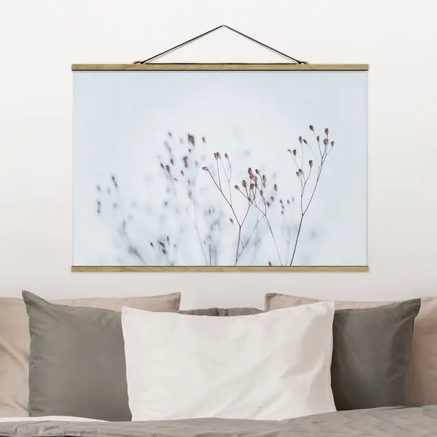 Zartblaue Wildblumen Stoffbild Neue Kollektion