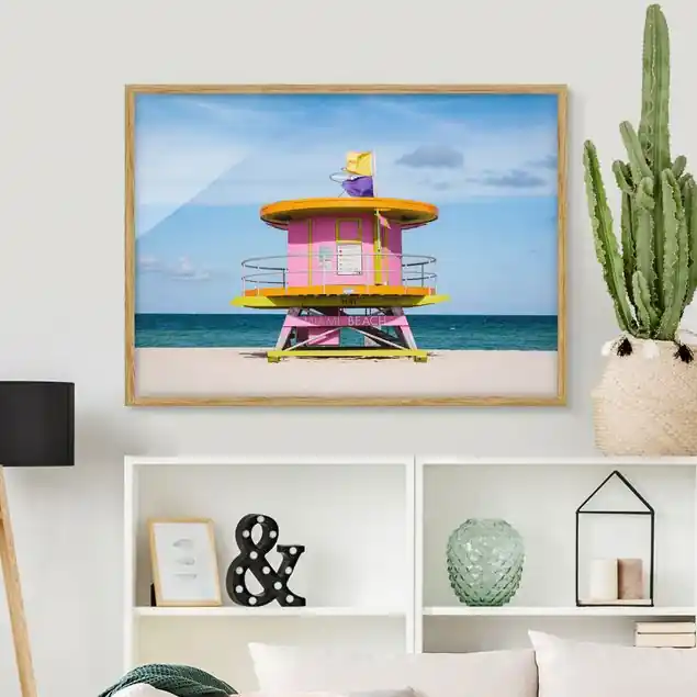 Mega-Angebot Miami Beach Bild mit Rahmen