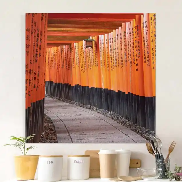 Gratis Versand Tausend rote Torii Leinwandbild – Canvas