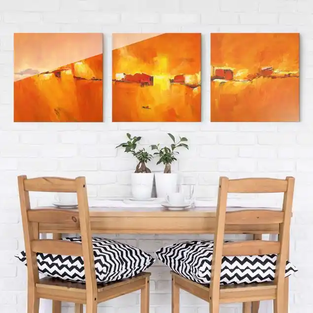 Petra Schüßler - Geheimnisvolle Landschaft 3-teiliges Glasbild Must-Have
