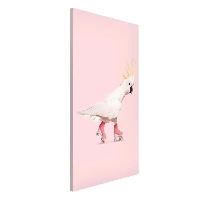 Meistverkauft Kakadu mit Rollschuhen Magnettafel - Hochformat 3:4