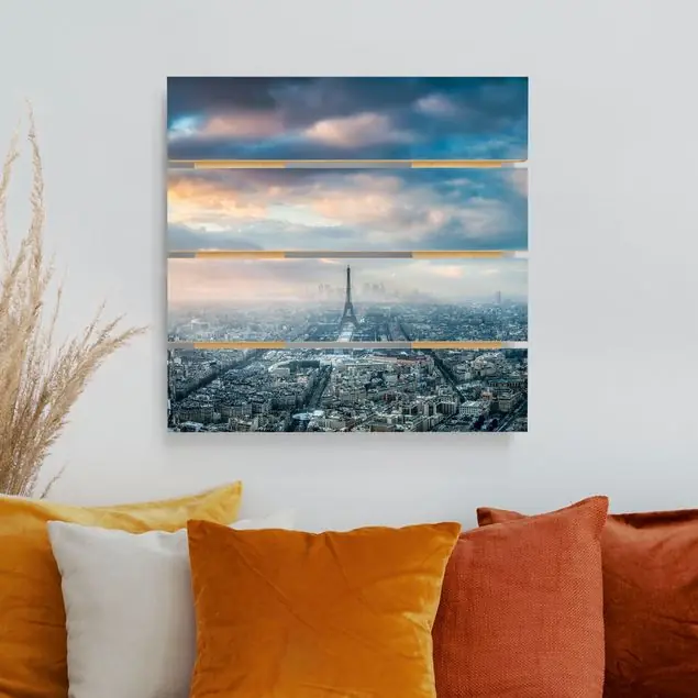 Winter in Paris                               Holzbild Plankenoptik Günstig