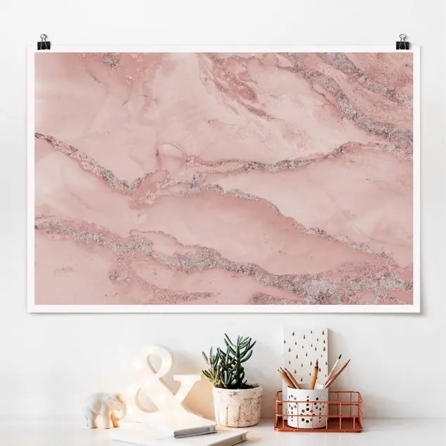 Wochenendangebot Farbexperimente Marmor Rose und Glitzer Poster