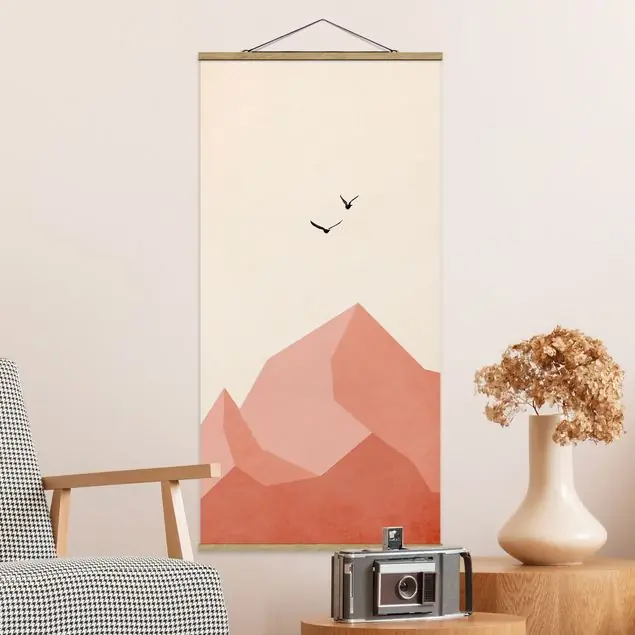 Zugspitze in Rosa Färbung Stoffbild Jetzt Bestellen