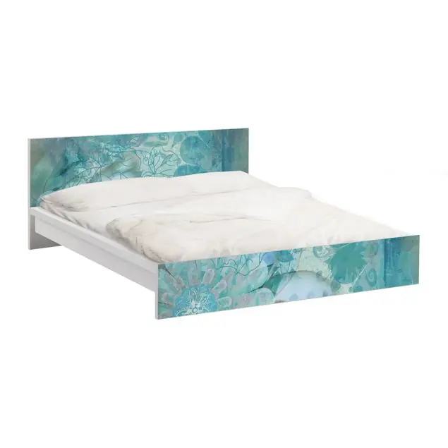 Winterblumen Möbelfolie für IKEA Malm Bett 160 cm Breite Expressversand