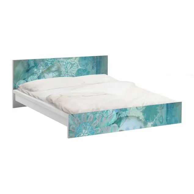Winterblumen Möbelfolie für IKEA Malm Bett 180 cm Breite Top-Seller