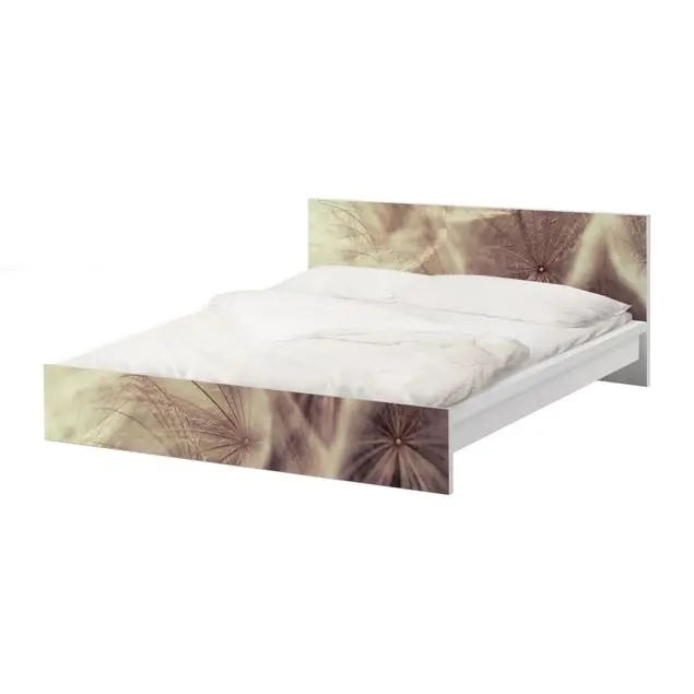 Markenprodukt Detailreiche Pusteblumen Makroaufnahme mit Vintage Blur Effekt Möbelfolie für IKEA Malm