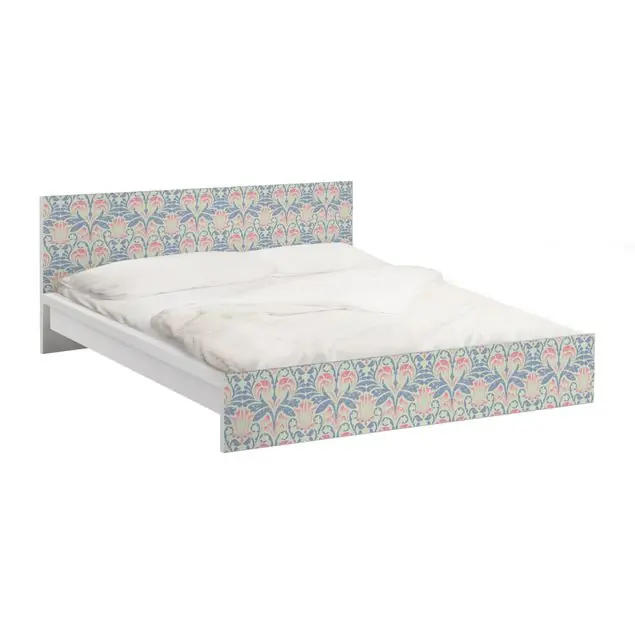 Expressversand Leinen Damast Ornament                               Möbelfolie für IKEA Malm Bett 140 cm Breite
