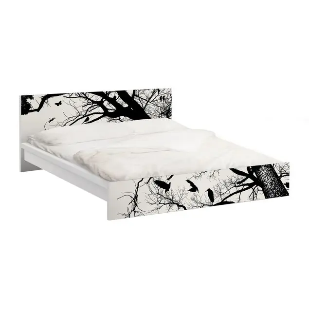 Zertifiziert Vintage Tree in the Sky                               Möbelfolie für IKEA Malm Bett 140 cm Breite