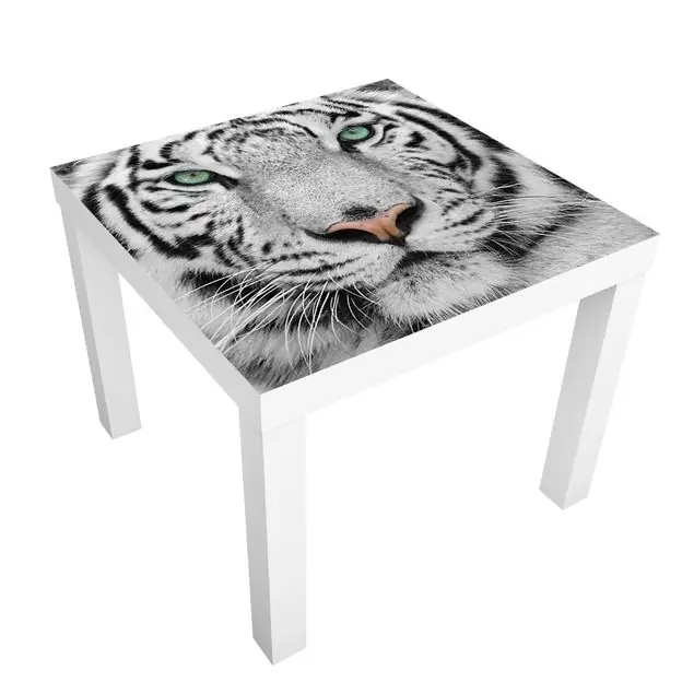 Weißer Tiger Möbelfolie für IKEA Lack Tisch 55 x 55 cm Sofort Bestellen