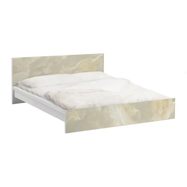 Garantierte Lieferung Onyx Marmor Creme Möbelfolie für IKEA Malm Bett 160 cm Breite