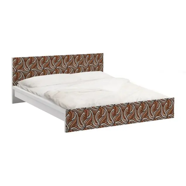 Holzschnitt in braun Möbelfolie für IKEA Malm Bett 180 cm Breite Echt