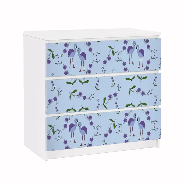 Mille Fleurs Musterdesign Blau Möbelfolie für IKEA Malm Begrenztes Angebot