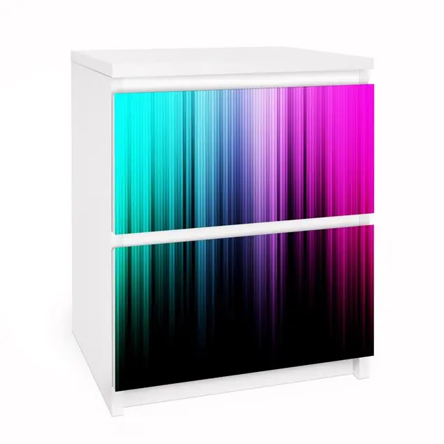 Aktuell Rainbow Display Möbelfolie für IKEA Malm Kommode 2 Schubladen